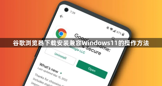 谷歌浏览器下载安装兼容Windows11的操作方法1