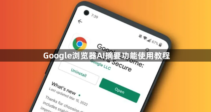 Google浏览器AI摘要功能使用教程1