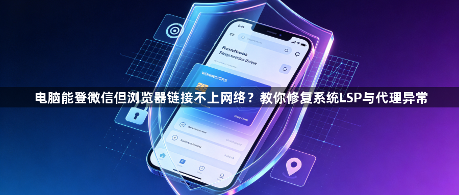 电脑能登微信但浏览器链接不上网络?教你修复系统LSP与代理异常1
