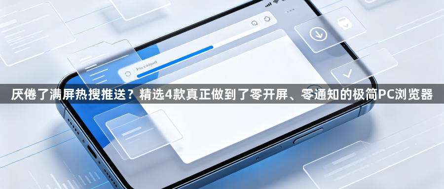 厌倦了满屏热搜推送？精选4款真正做到了零开屏、零通知的极简PC浏览器1