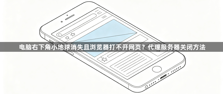 电脑右下角小地球消失且浏览器打不开网页？代理服务器关闭方法1